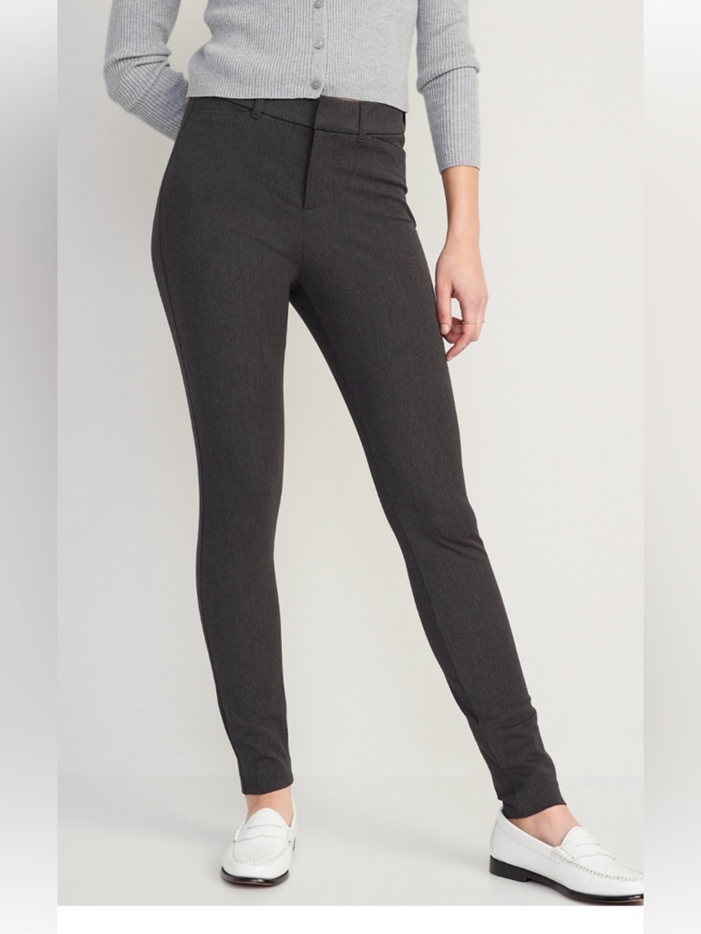 Old Navy Gray High-Rise Pixie Skinny Ankle Pants Office Workwear Size 12